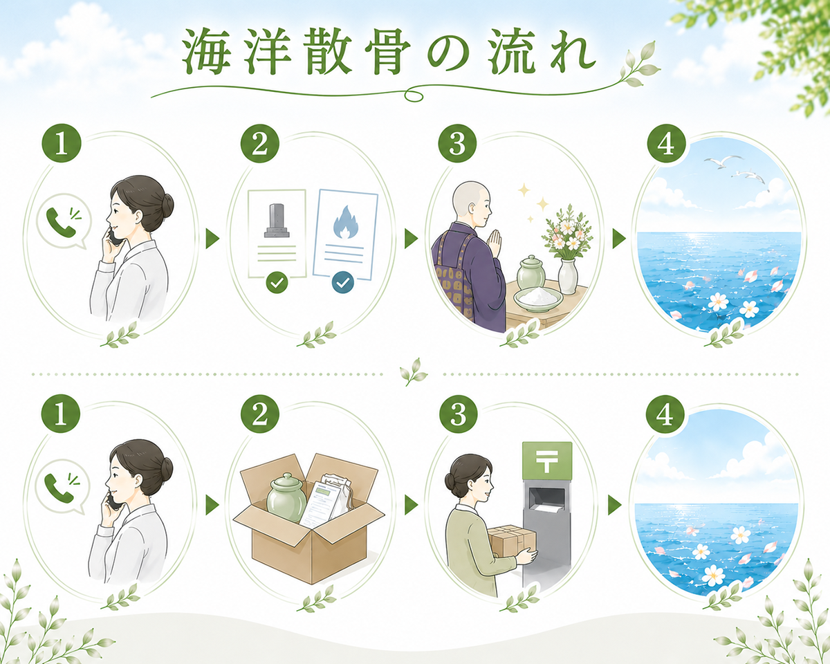 海洋散骨の流れ